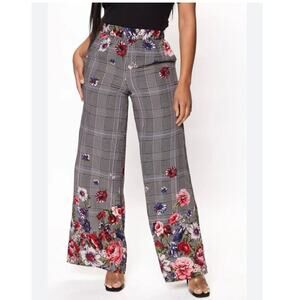 One 5 One Womens Size XL Floral Elastic Waist Wide Pocket Leg GypsyGirl Y2K Pant